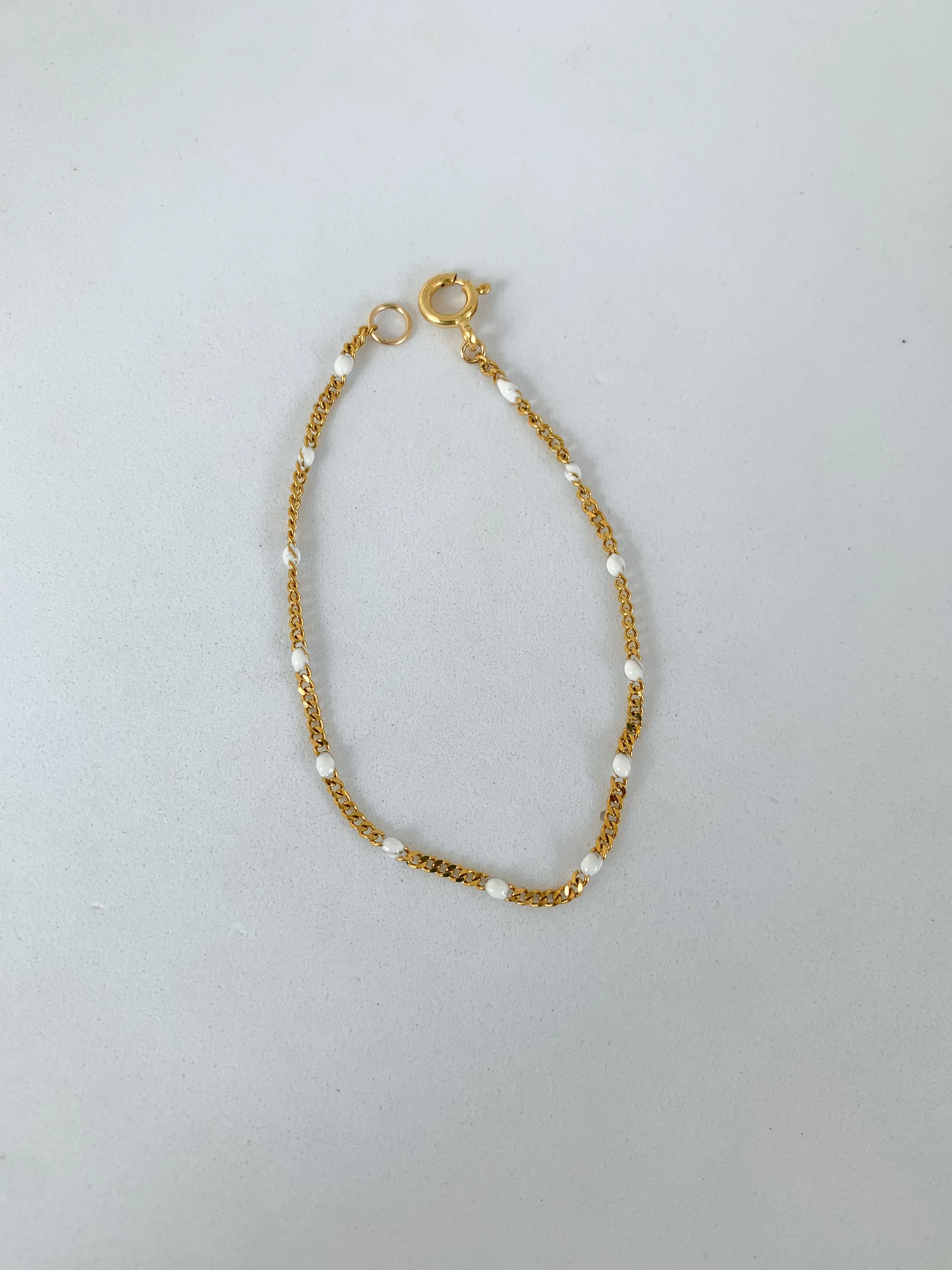Curb and Enamel Bracelet