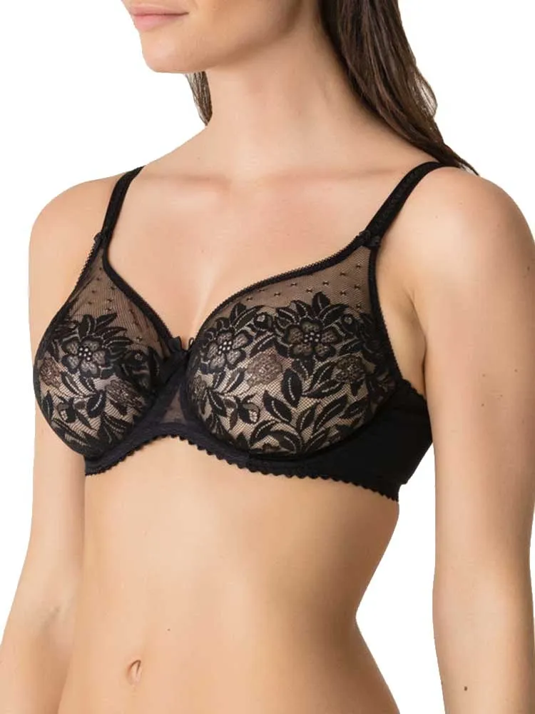 Divine Non Padded Seamless Full Cup Bra - Black