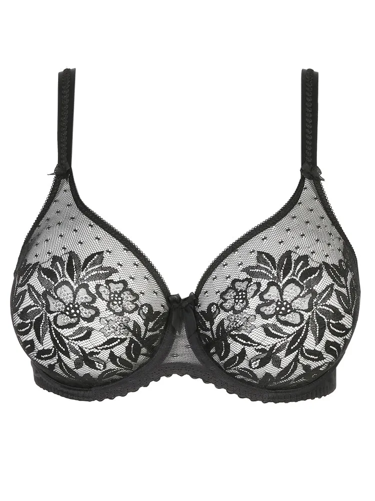 Divine Non Padded Seamless Full Cup Bra - Black
