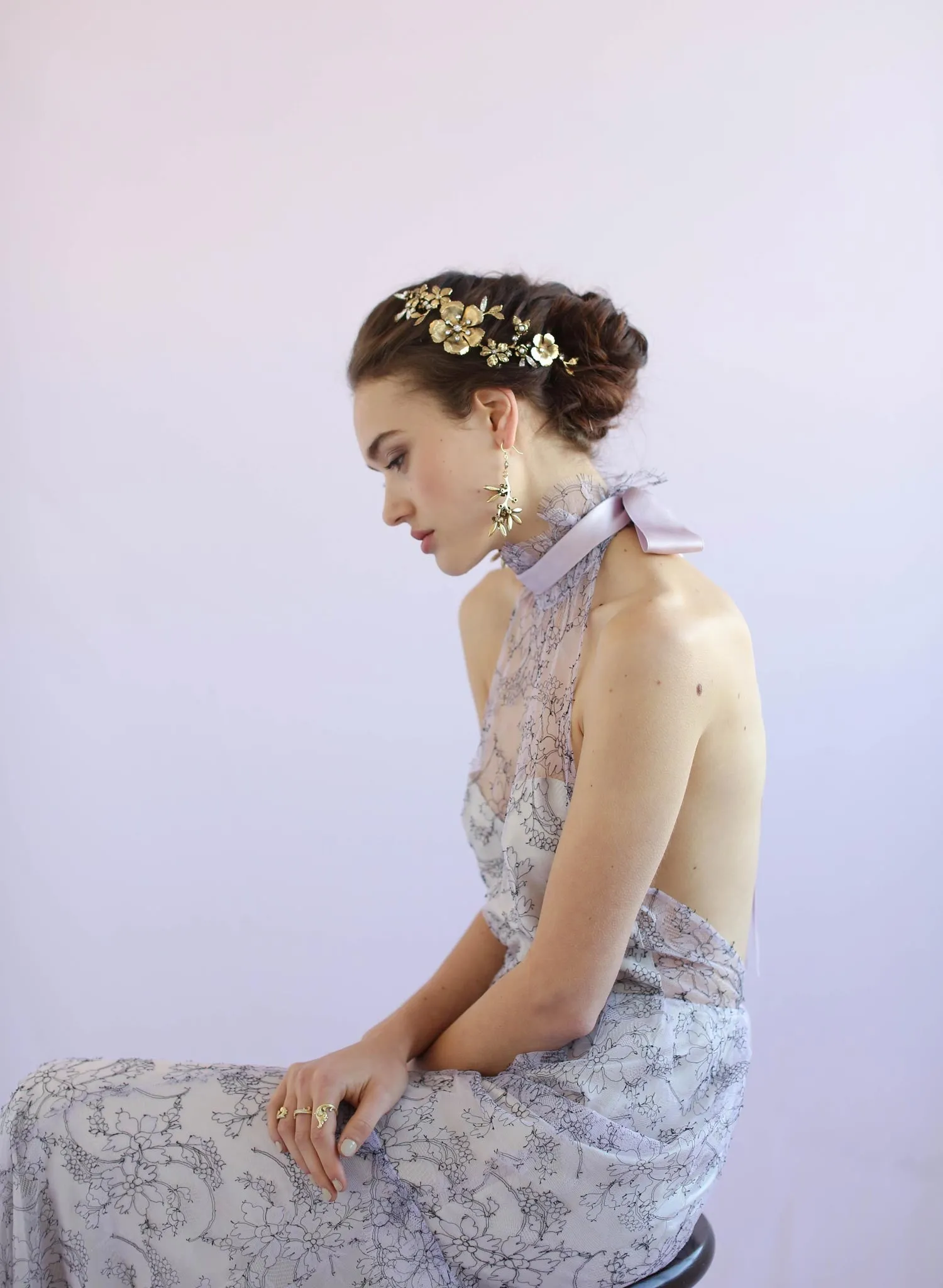 Dogwood flower and rose headpiece - Style #642