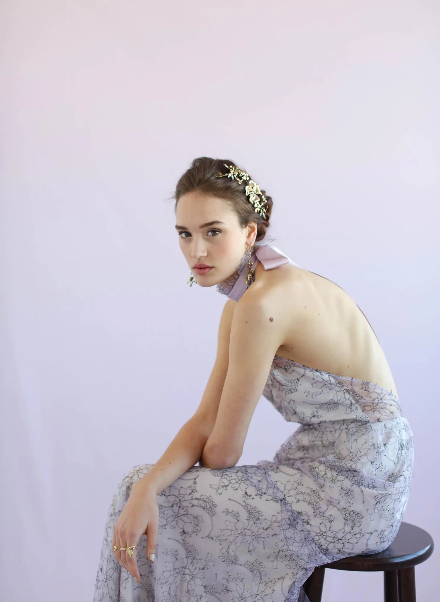 Dogwood flower and rose headpiece - Style #642