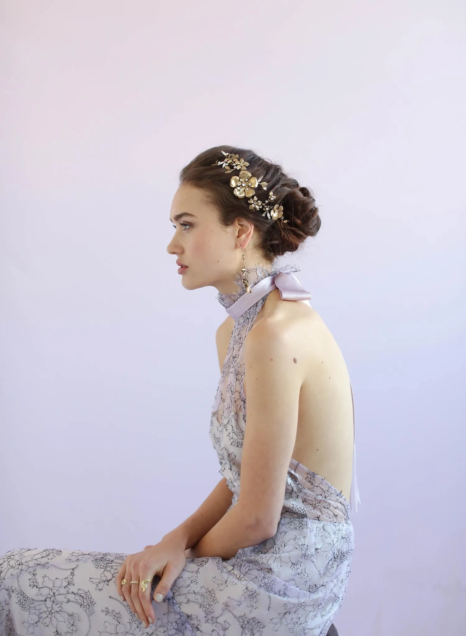 Dogwood flower and rose headpiece - Style #642