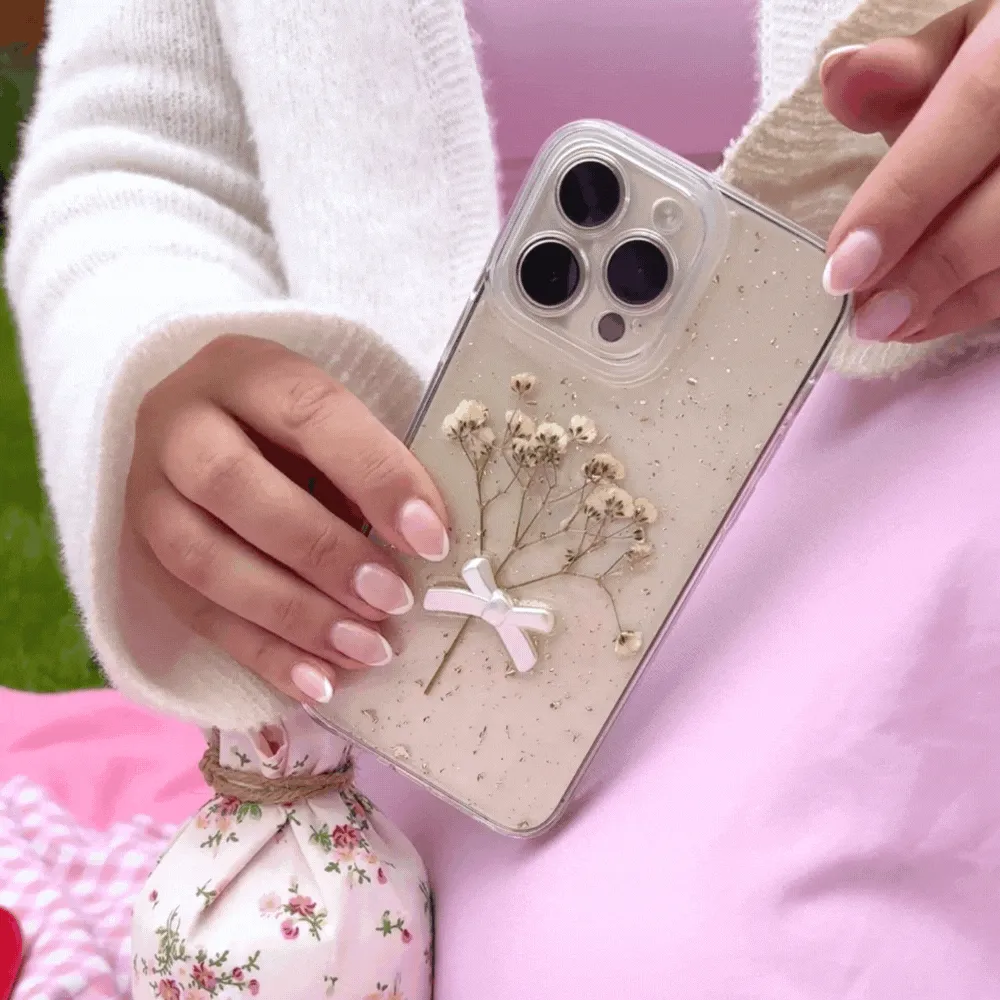 Dried Flowers Clear Phone Case