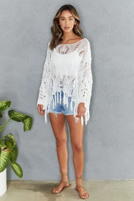 Drop Shoulder Pancho Cover Up