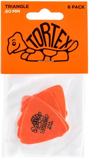 Dunlop 431P.60 Tortex Triangle, Orange 60mm, 6 Player's Pack