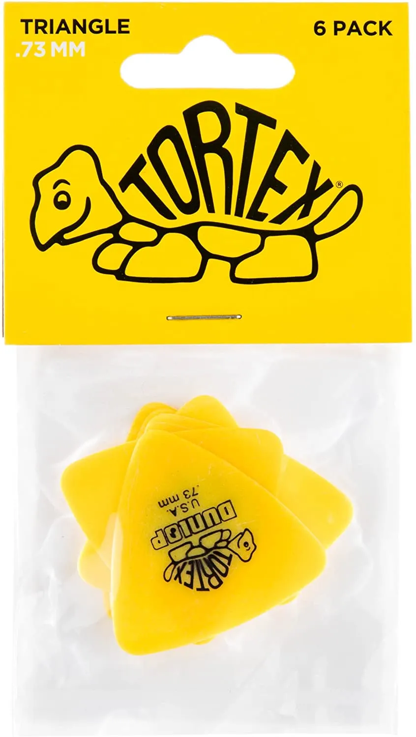 Dunlop 431P.73 Tortex Triangle, Yellow .73mm, 6 Player's Pack