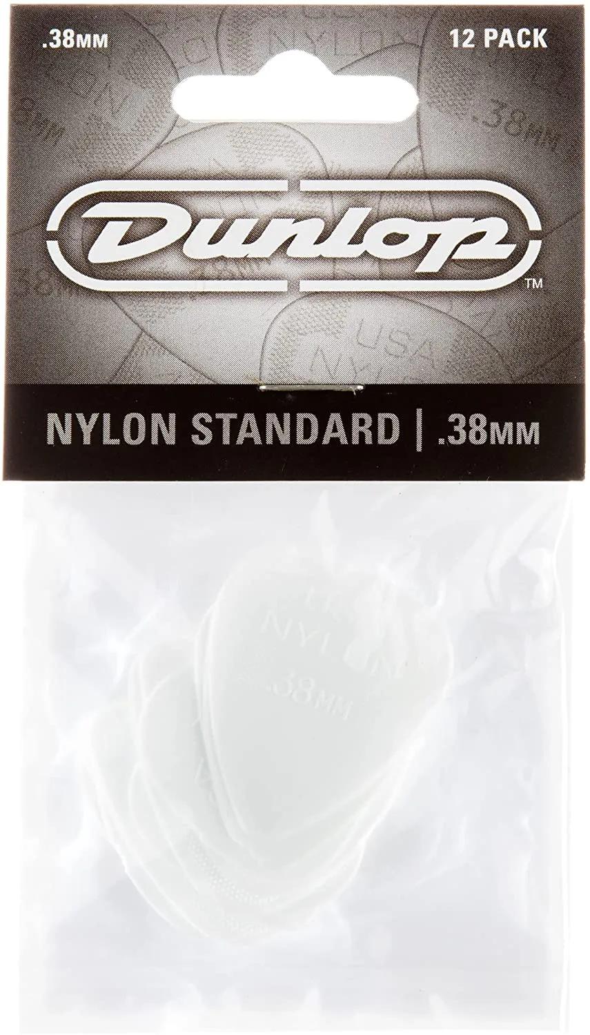 Dunlop 44P38 .38mm Nylon Standard Guitar Picks, 12-Pack