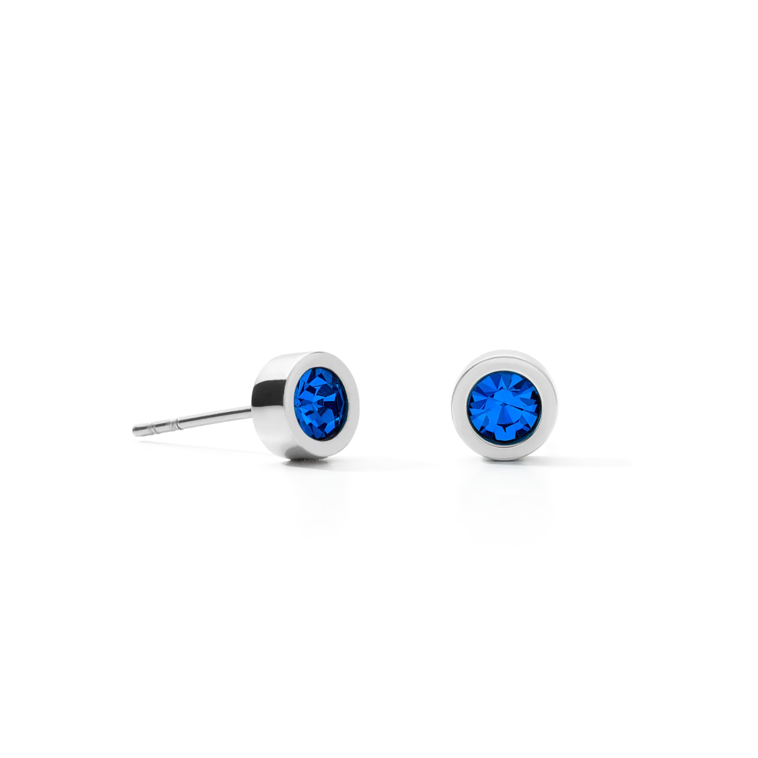 Earrings Crystal & stainless steel silver bleu