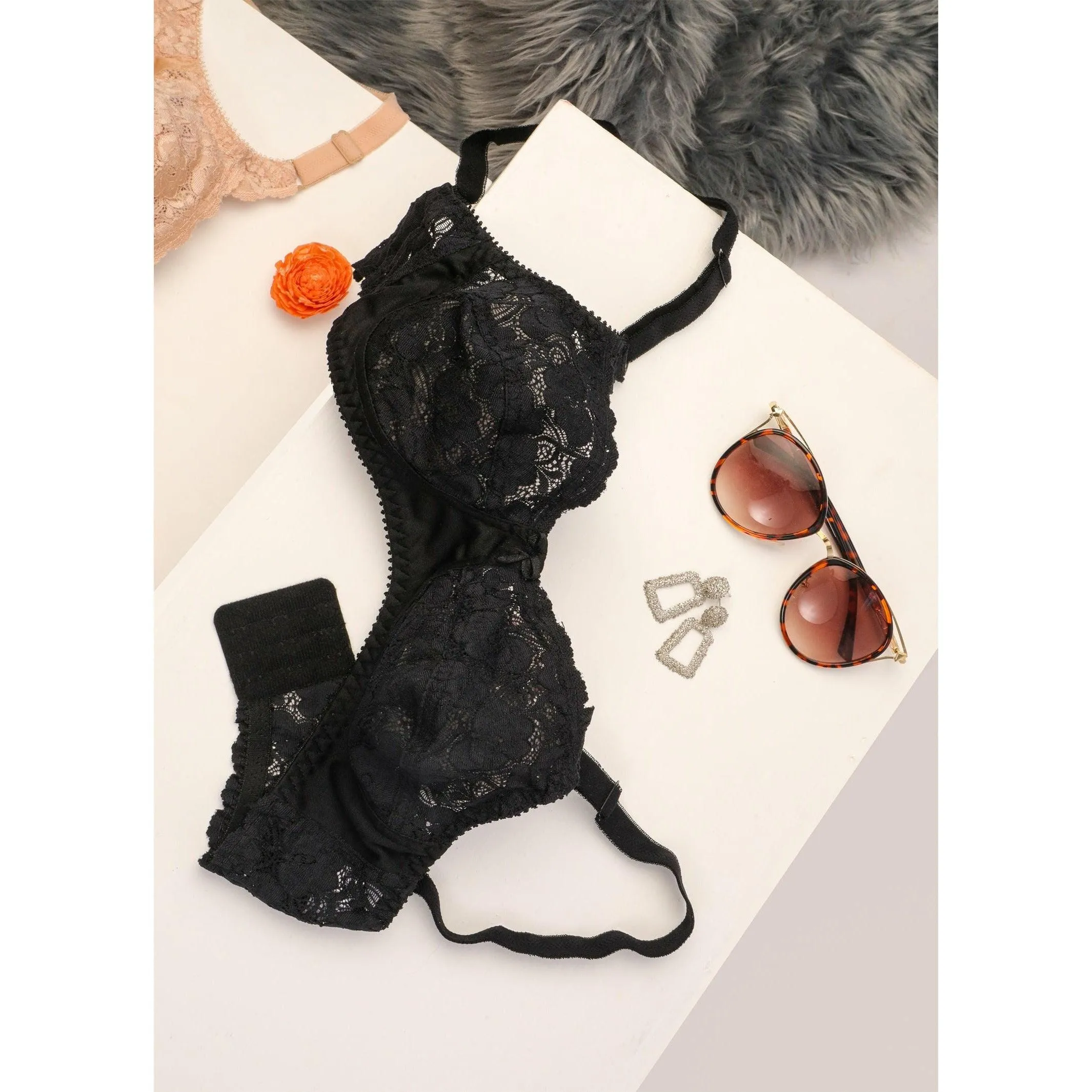 Espicopink | Marvel - Non Padded Stretchable Bra with Lacy Cups