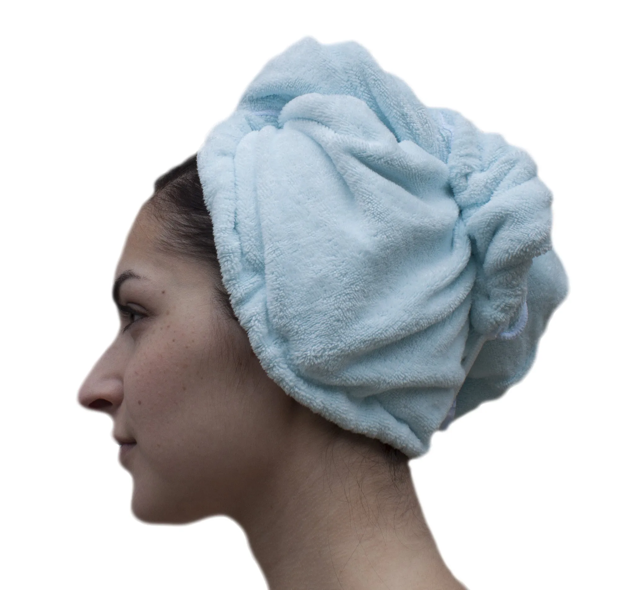 Extra Plush Bath Wrap   Hair Turban Set - Blue