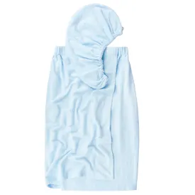 Extra Plush Bath Wrap   Hair Turban Set - Blue
