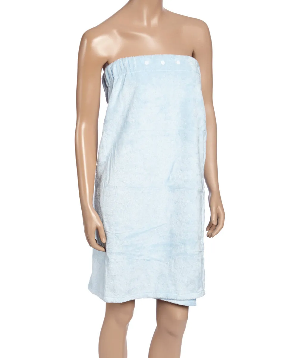 Extra Plush Bath Wrap   Hair Turban Set - Blue