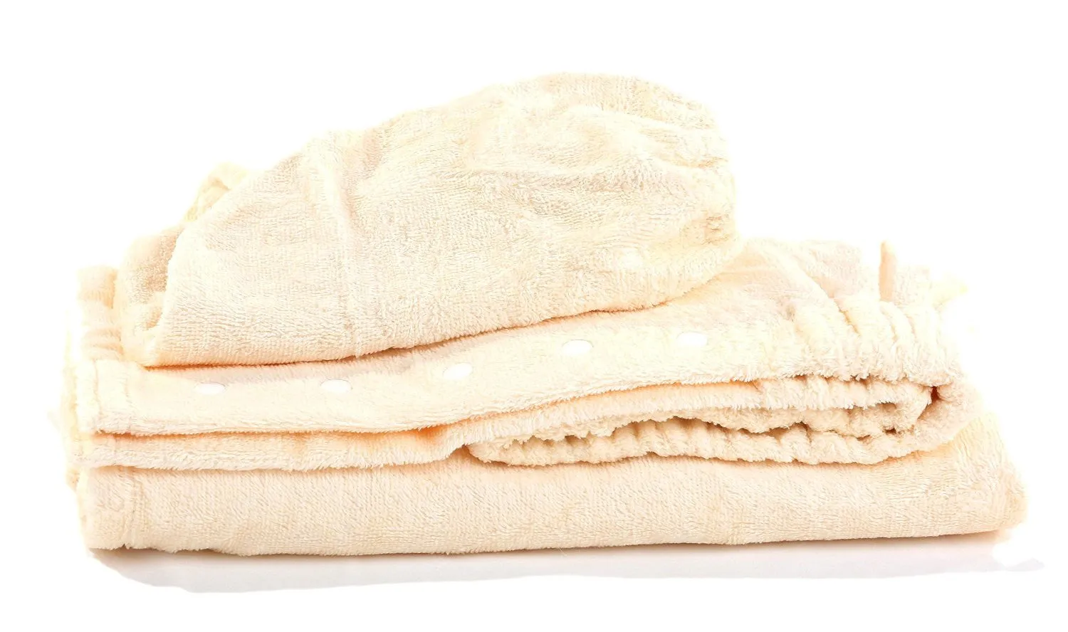 Extra Plush Bath Wrap   Hair Turban Set - Cream
