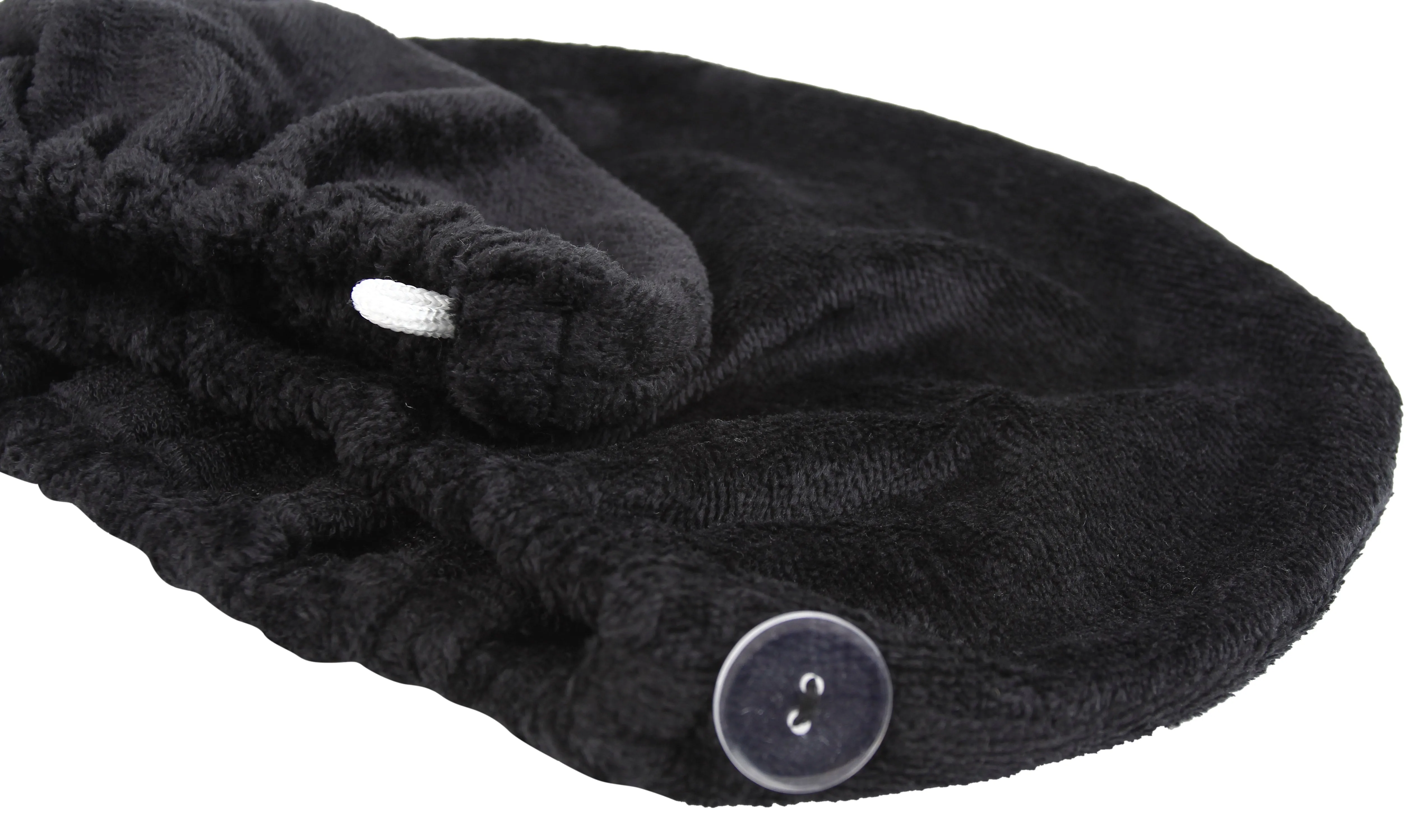 Extra Plush Bath Wrap   Hair Turban Set - Midnight Black