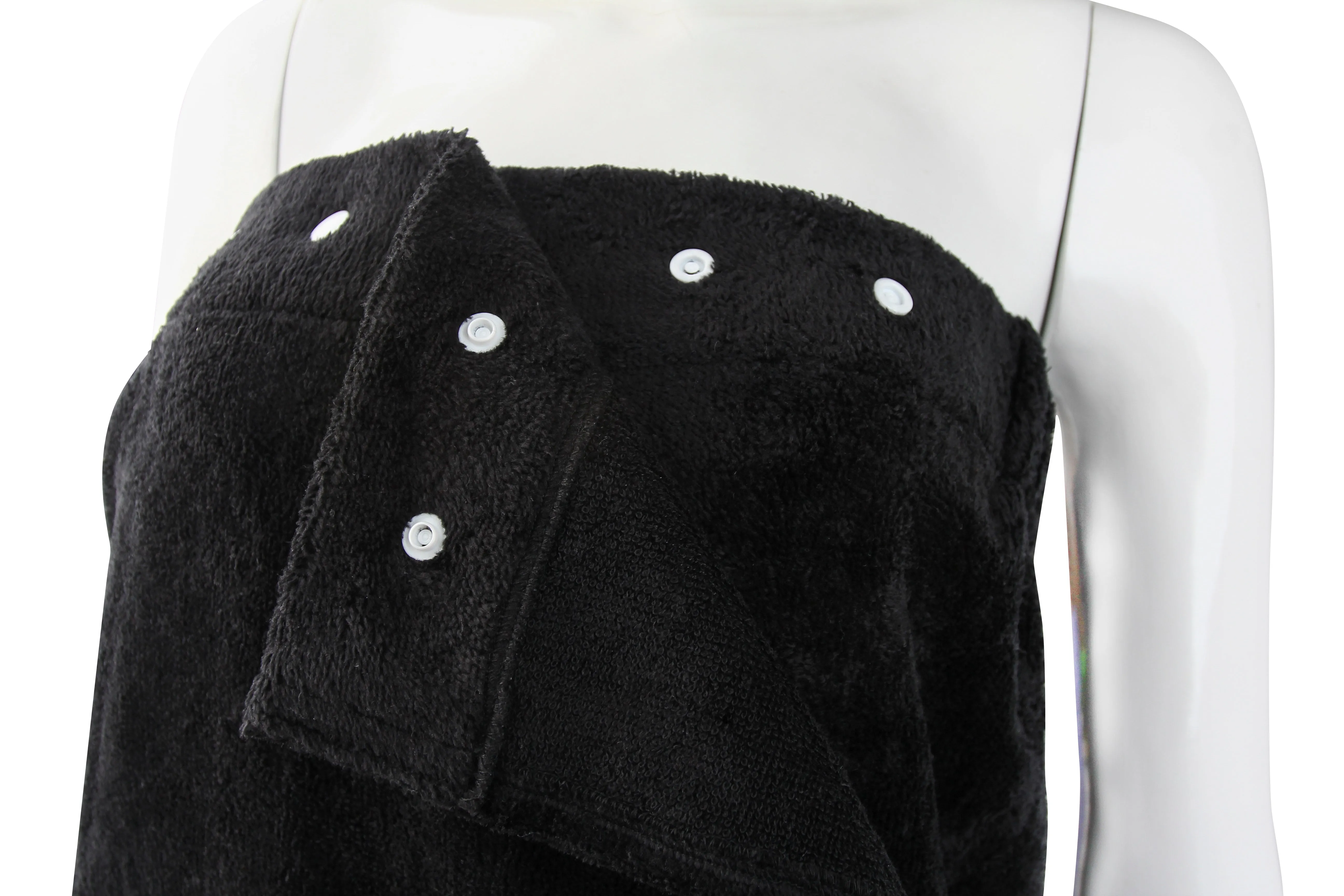 Extra Plush Bath Wrap   Hair Turban Set - Midnight Black