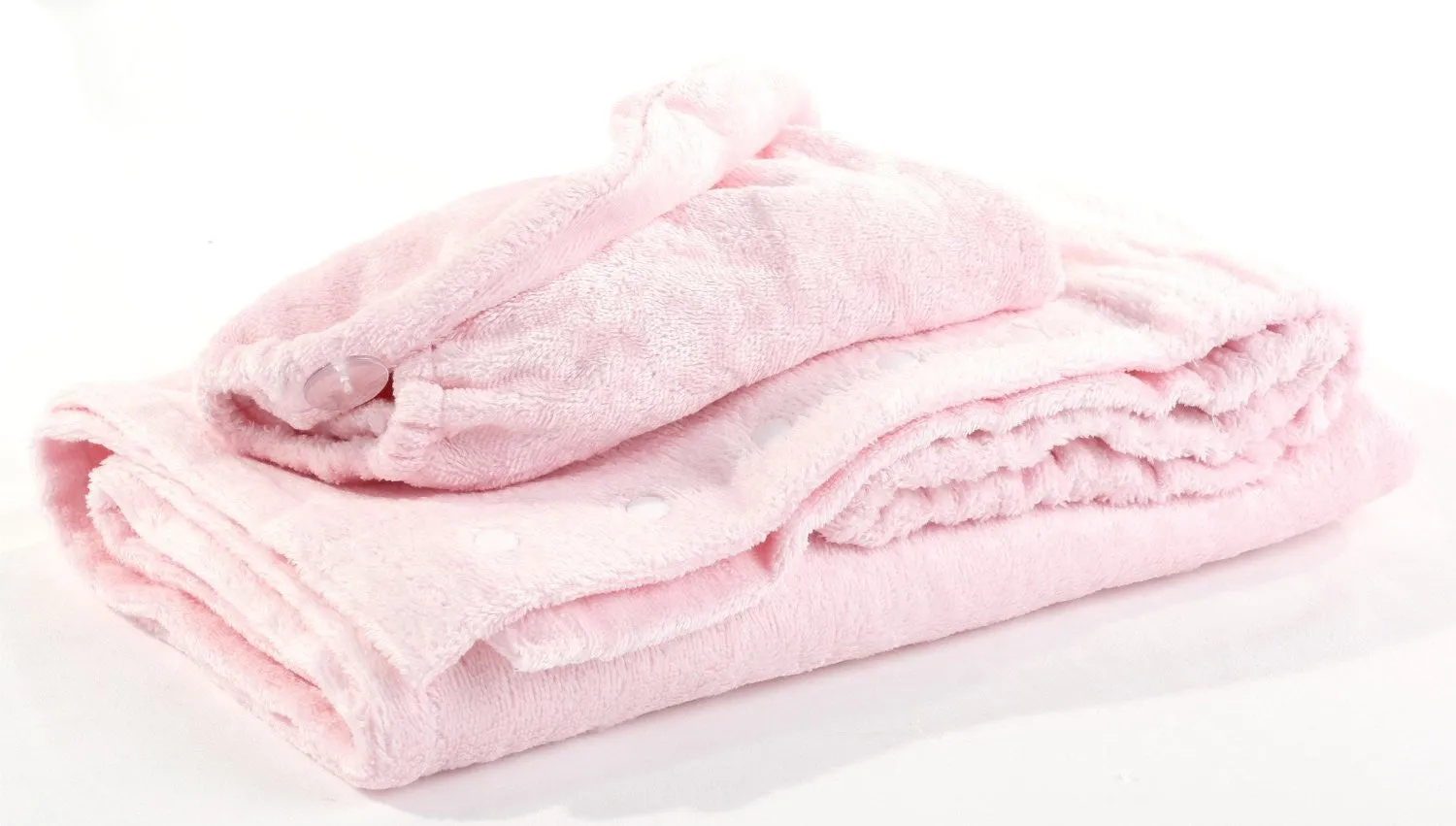 Extra Plush Bath Wrap   Hair Turban Set - Pink