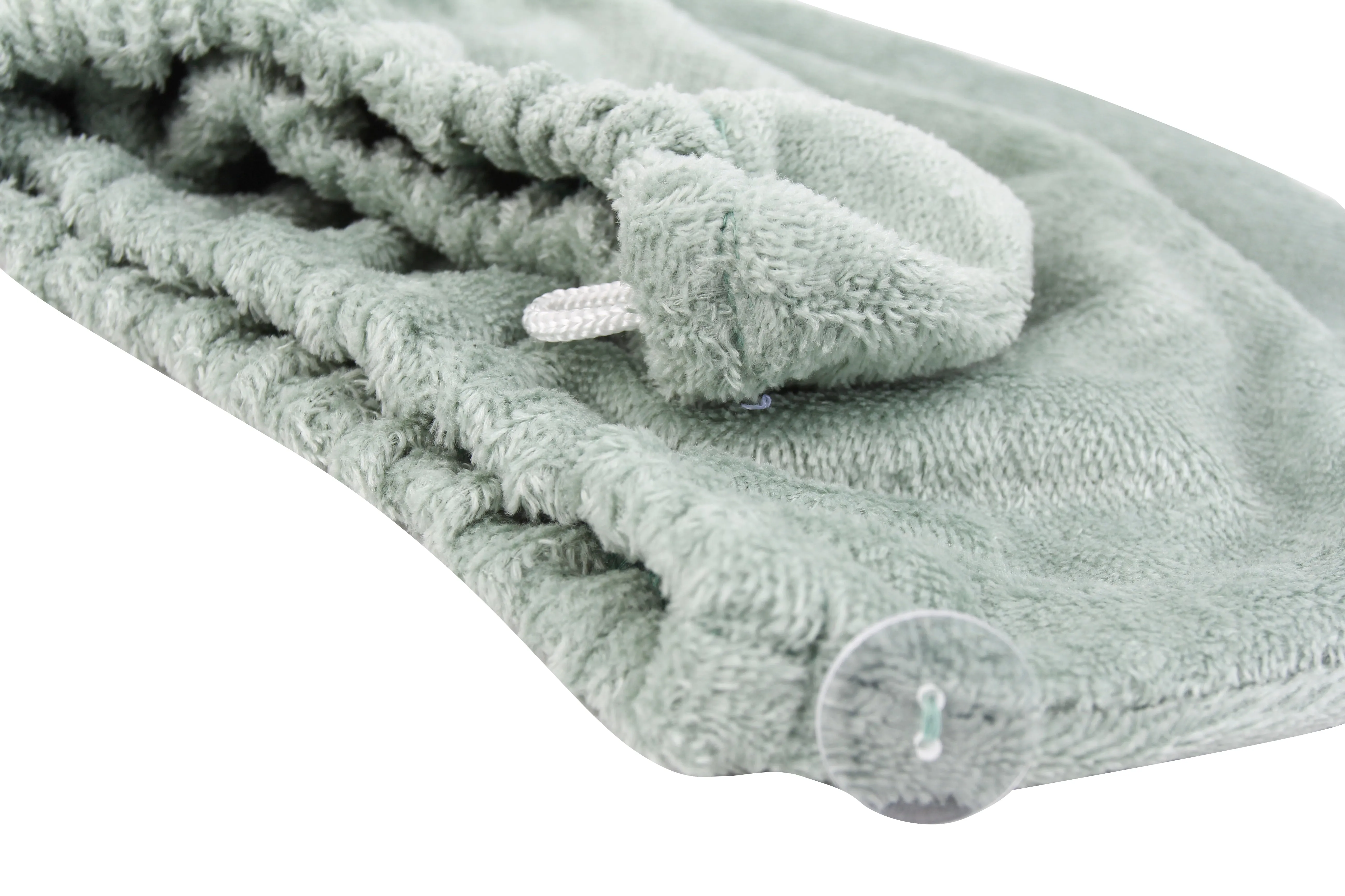 Extra Plush Bath Wrap   Hair Turban Set - Sage Green