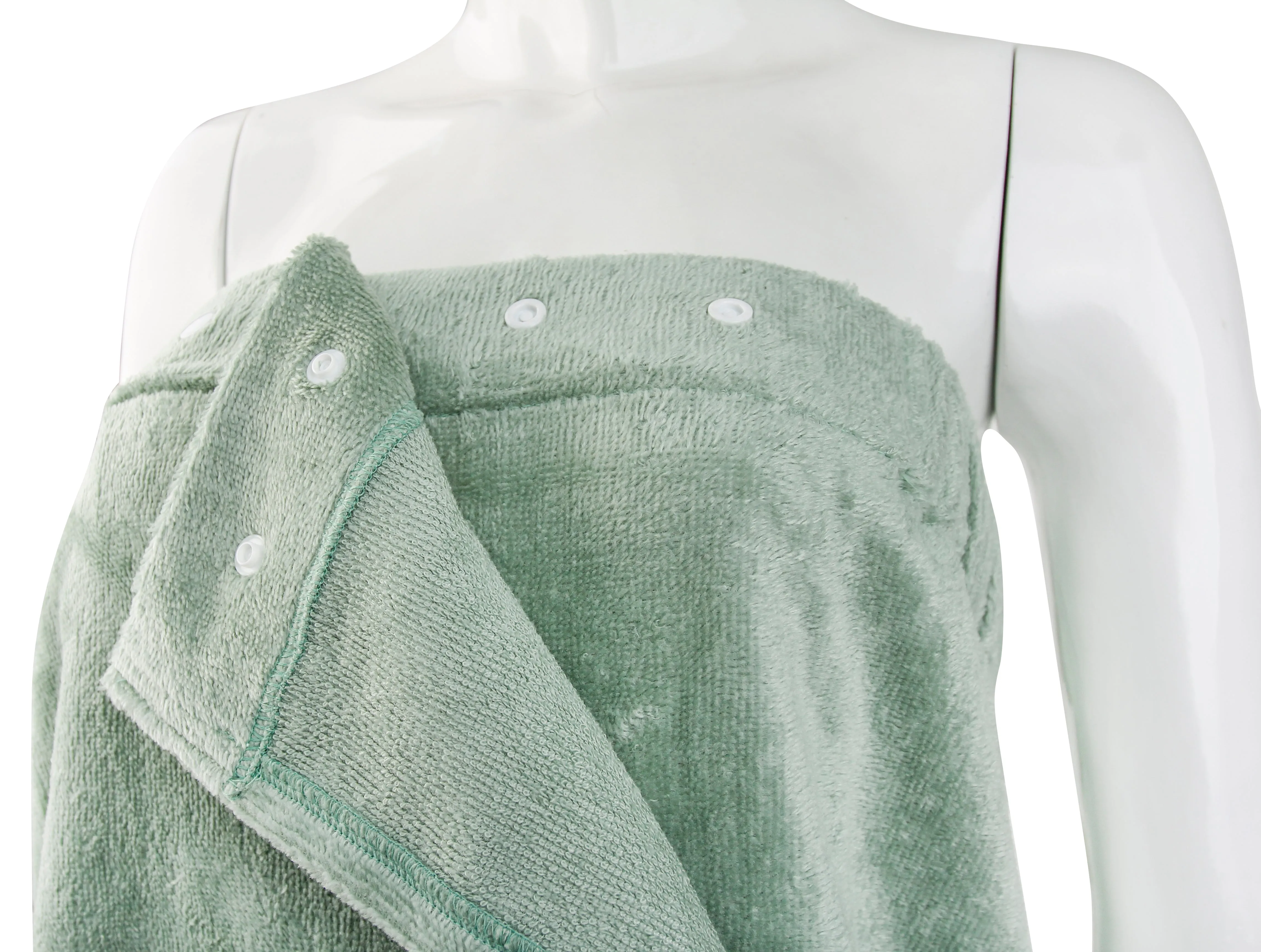 Extra Plush Bath Wrap   Hair Turban Set - Sage Green