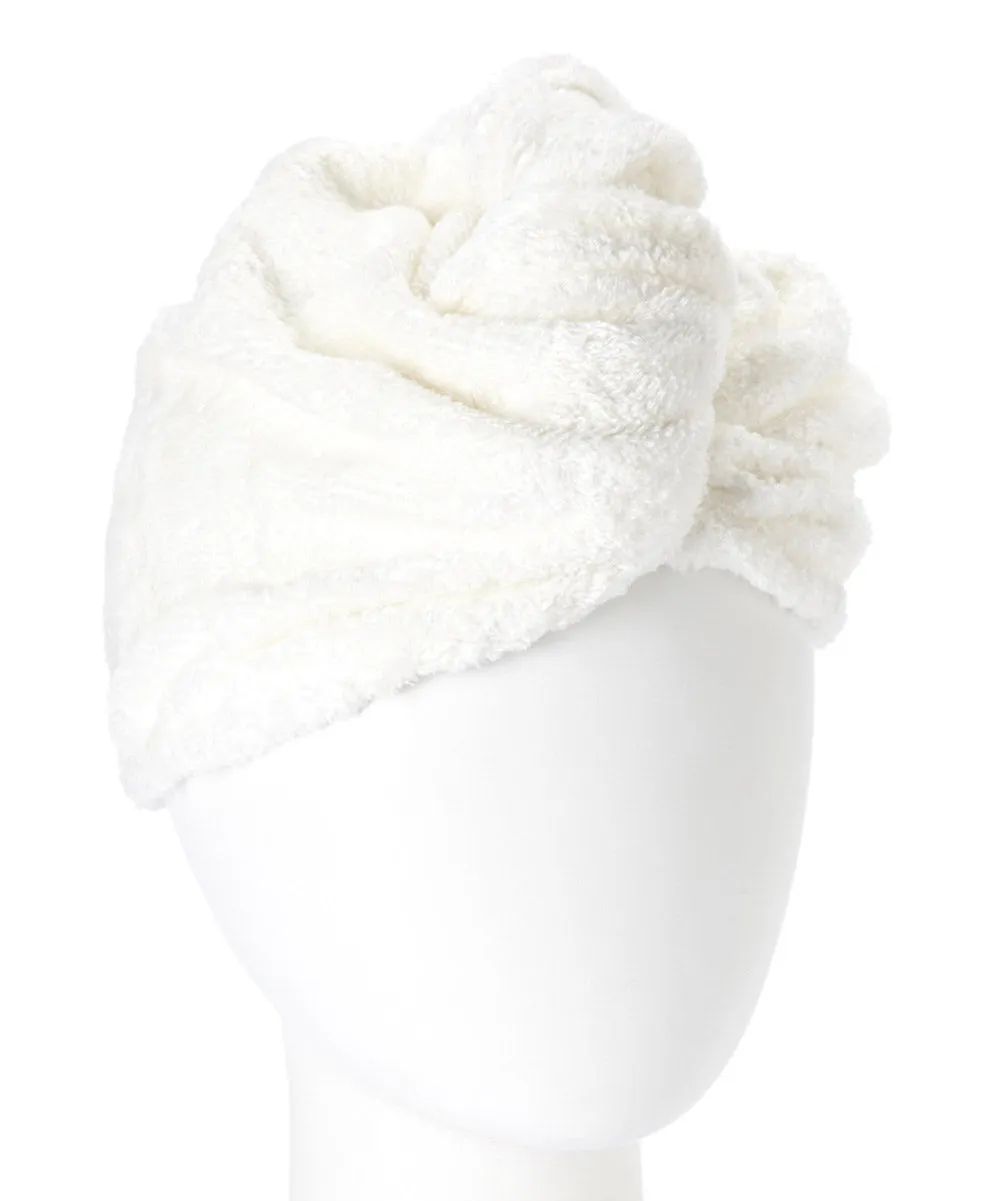 Extra Plush Bath Wrap   Hair Turban Set - White