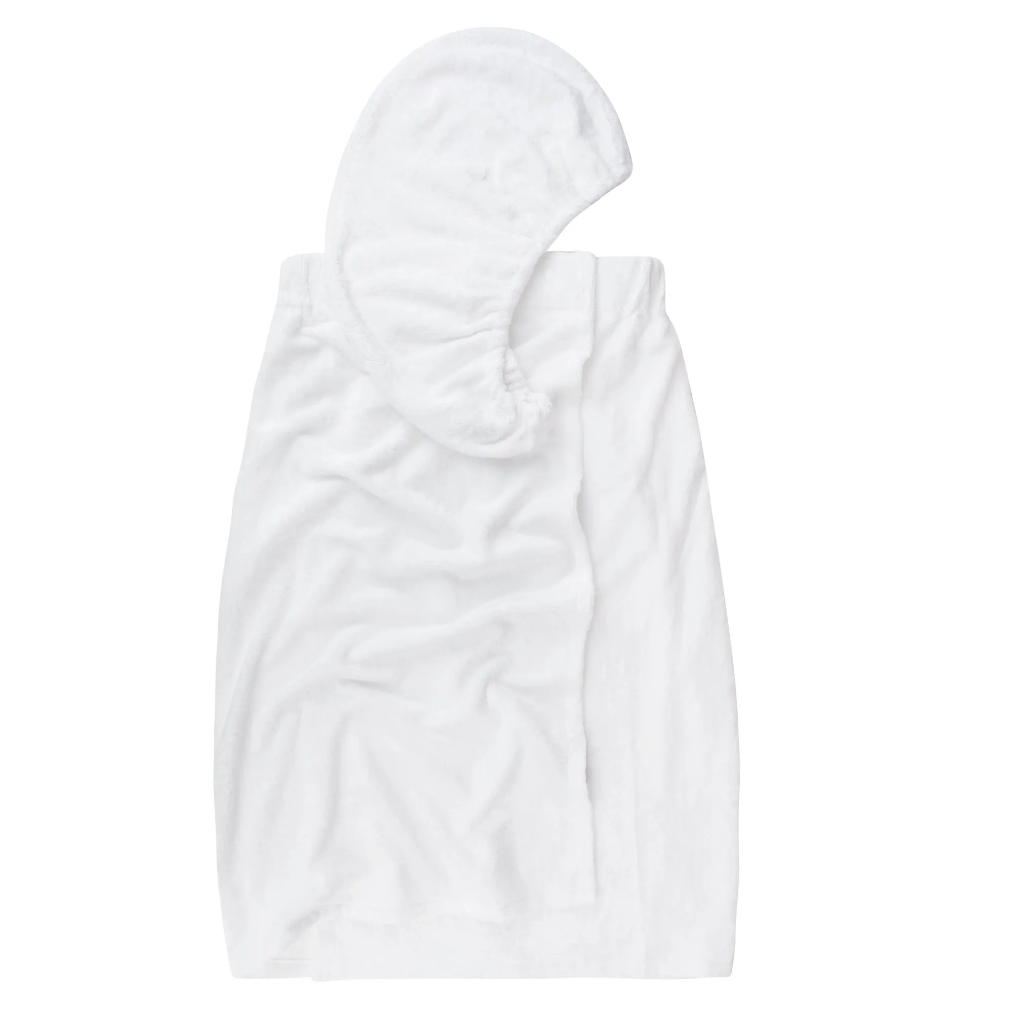 Extra Plush Bath Wrap   Hair Turban Set - White