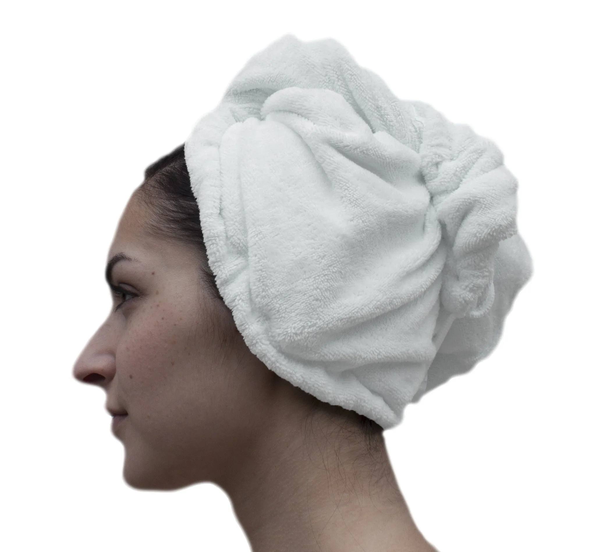 Extra Plush Bath Wrap   Hair Turban Set - White