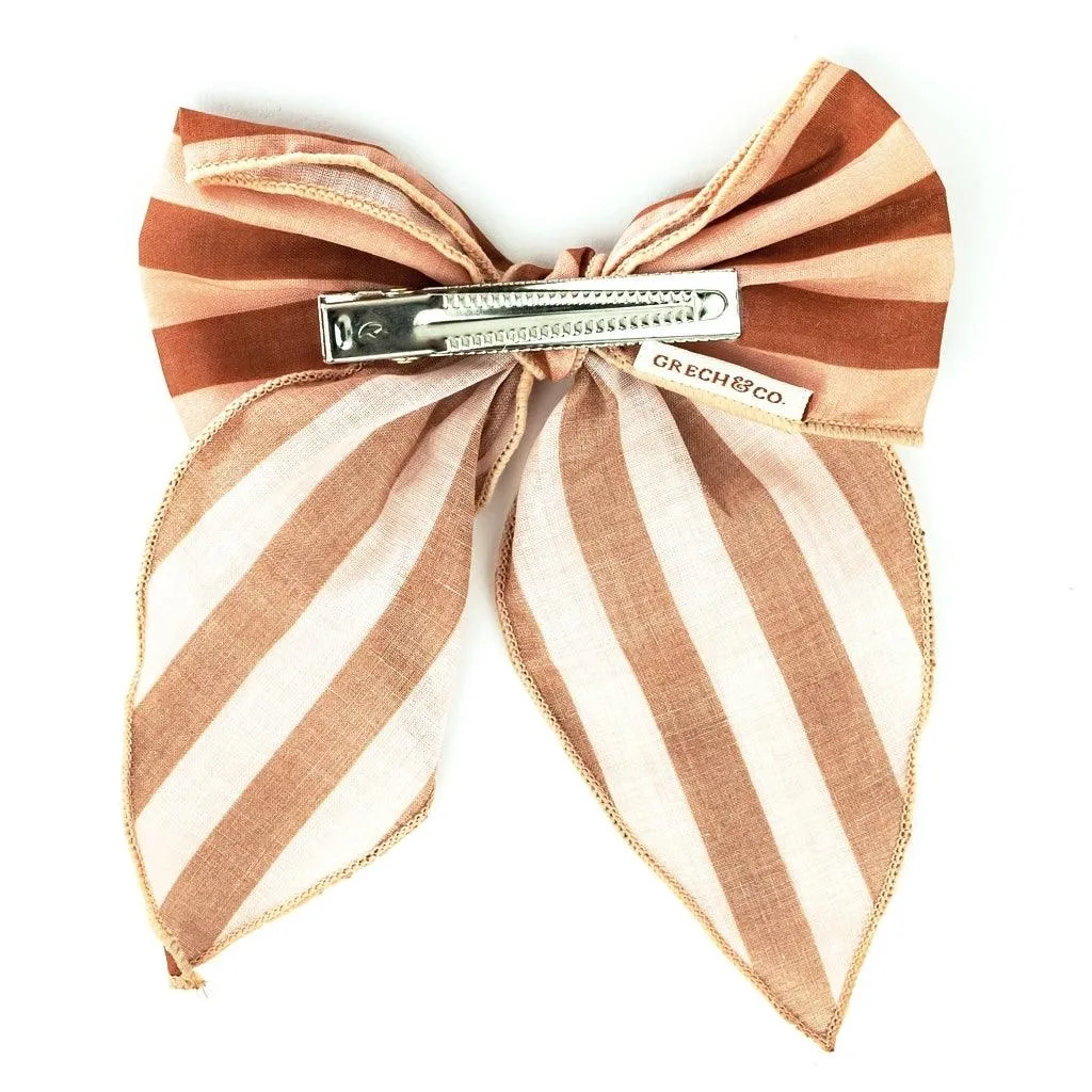 Fable Bow-Mid Size - Stripes Sunset   Tierra