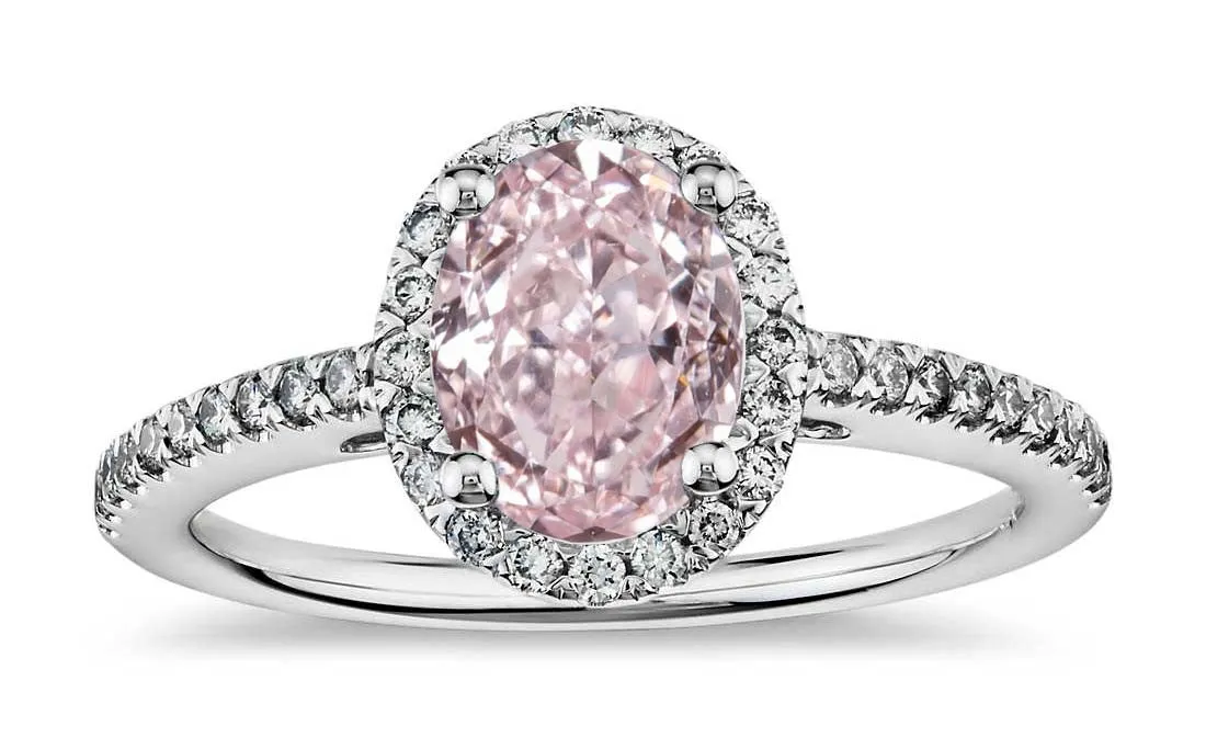 Fancy Intense Purplish Pink Diamond VS2 OVAL 0.31ct