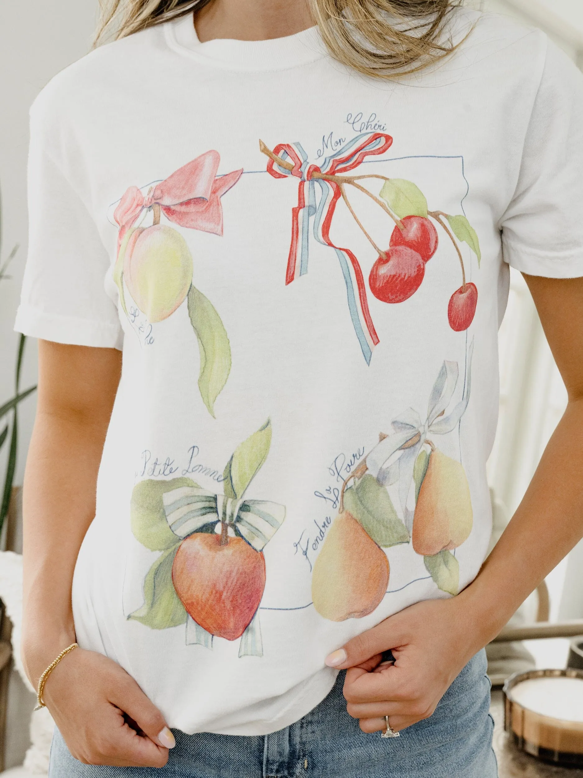 Fruit & Bows White Tee