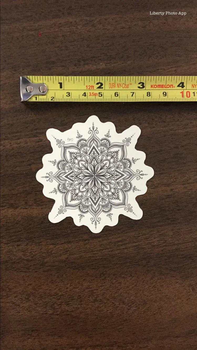 'Geometric Patterned Snowflake' Sticker