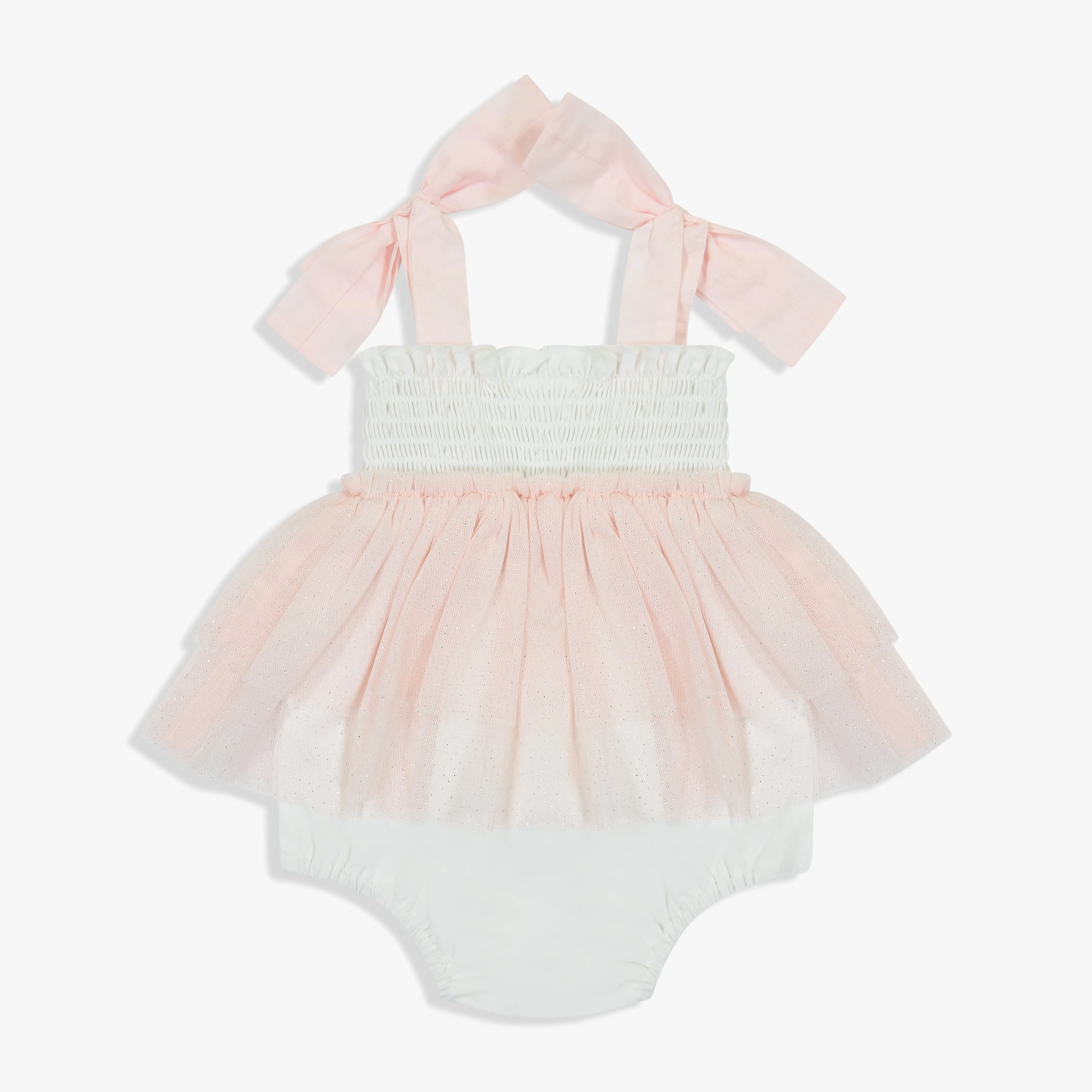 Girls Ivory Smocked Romper