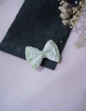 Green Check Mini Bow for Infants |Hair Clip | Headband