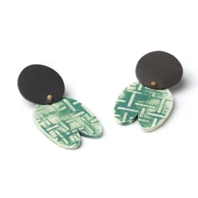 Green Grids Earrings