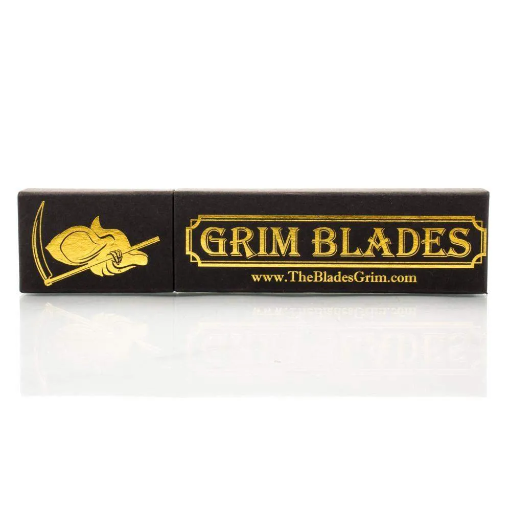 Grim Blades Round Tip Carbon Fiber with Luxury Shave Kit