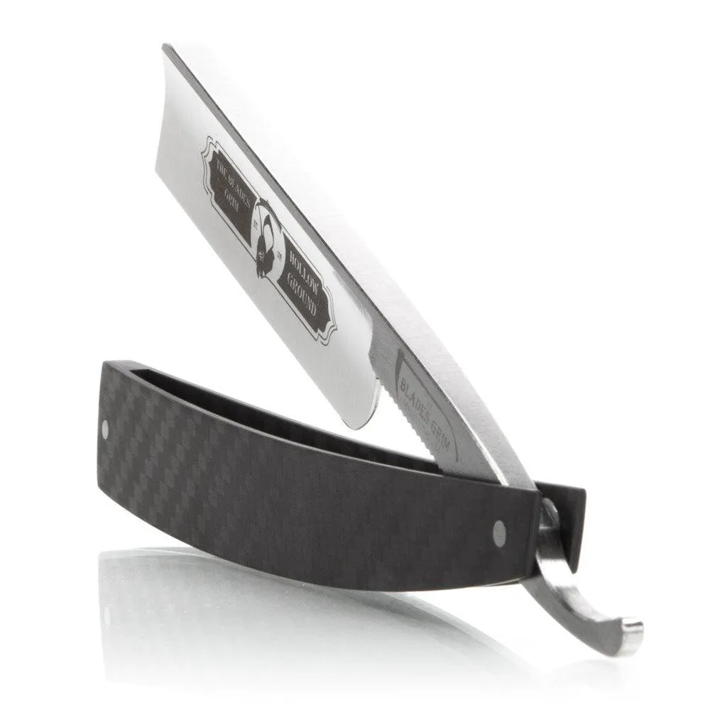 Grim Blades Round Tip Carbon Fiber with Luxury Shave Kit