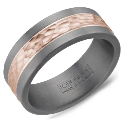 Hammered 10KT Gold & Tantalum Band