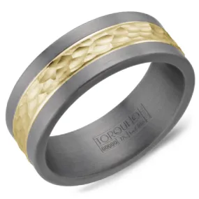 Hammered 10KT Gold & Tantalum Band