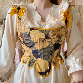 Handmade Vintage Reproduction Floral Reversible Corset