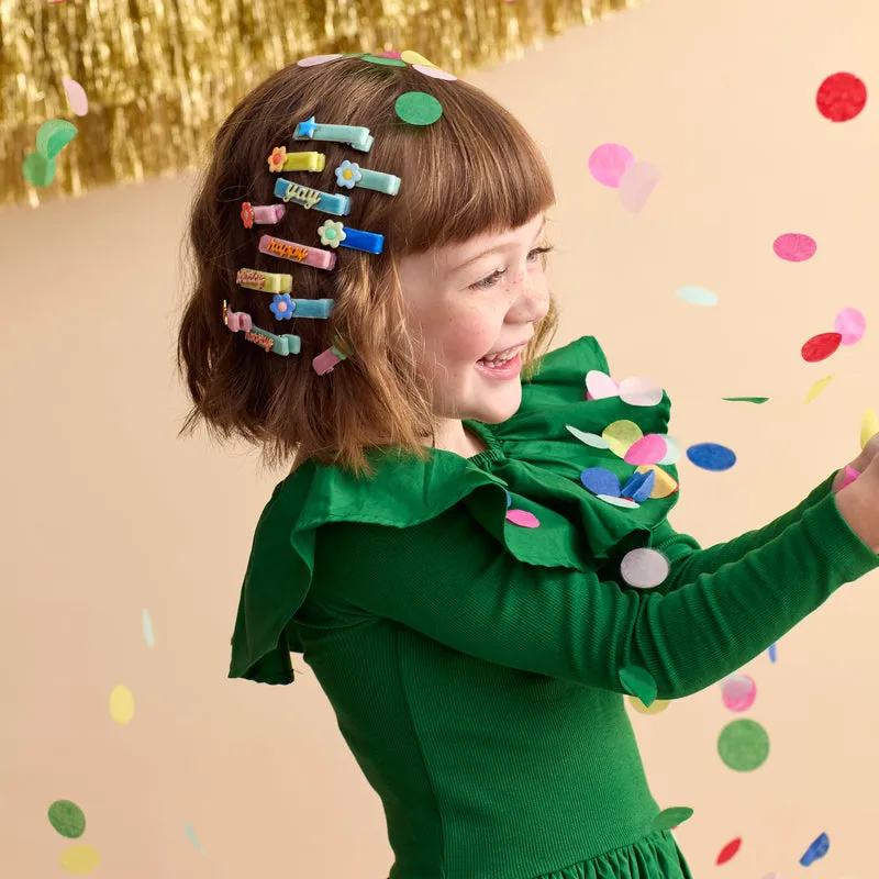 Happy Birthday Enamel Hair Clips - Set of 6 by Meri Meri