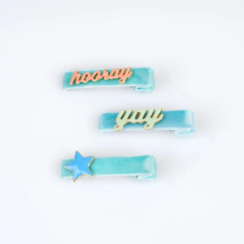Happy Birthday Enamel Hair Clips - Set of 6 by Meri Meri
