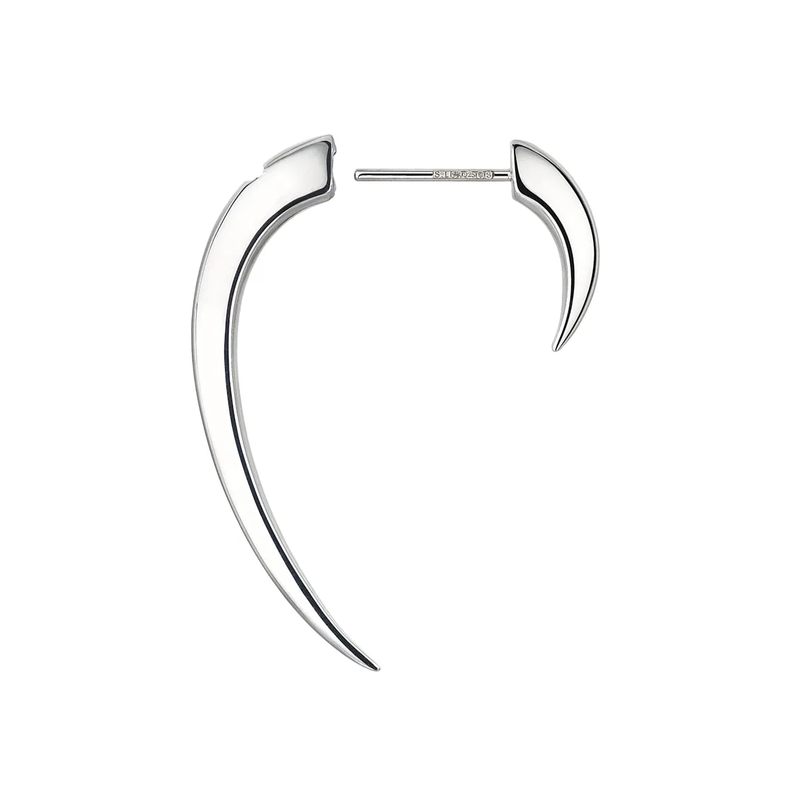 Hook Single Size 1 Earring - Silver