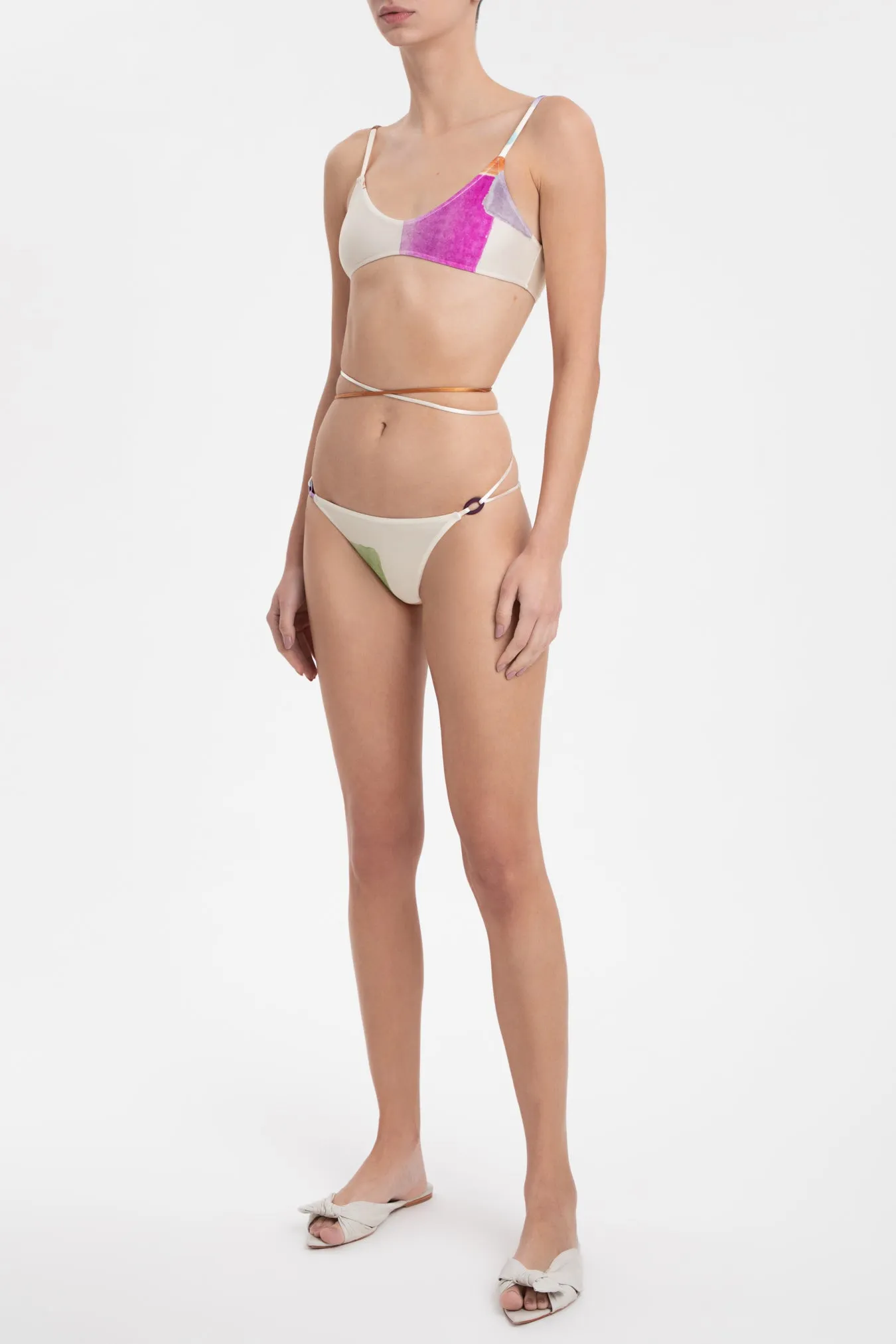 Illusion Bikini With Wraparound Ties