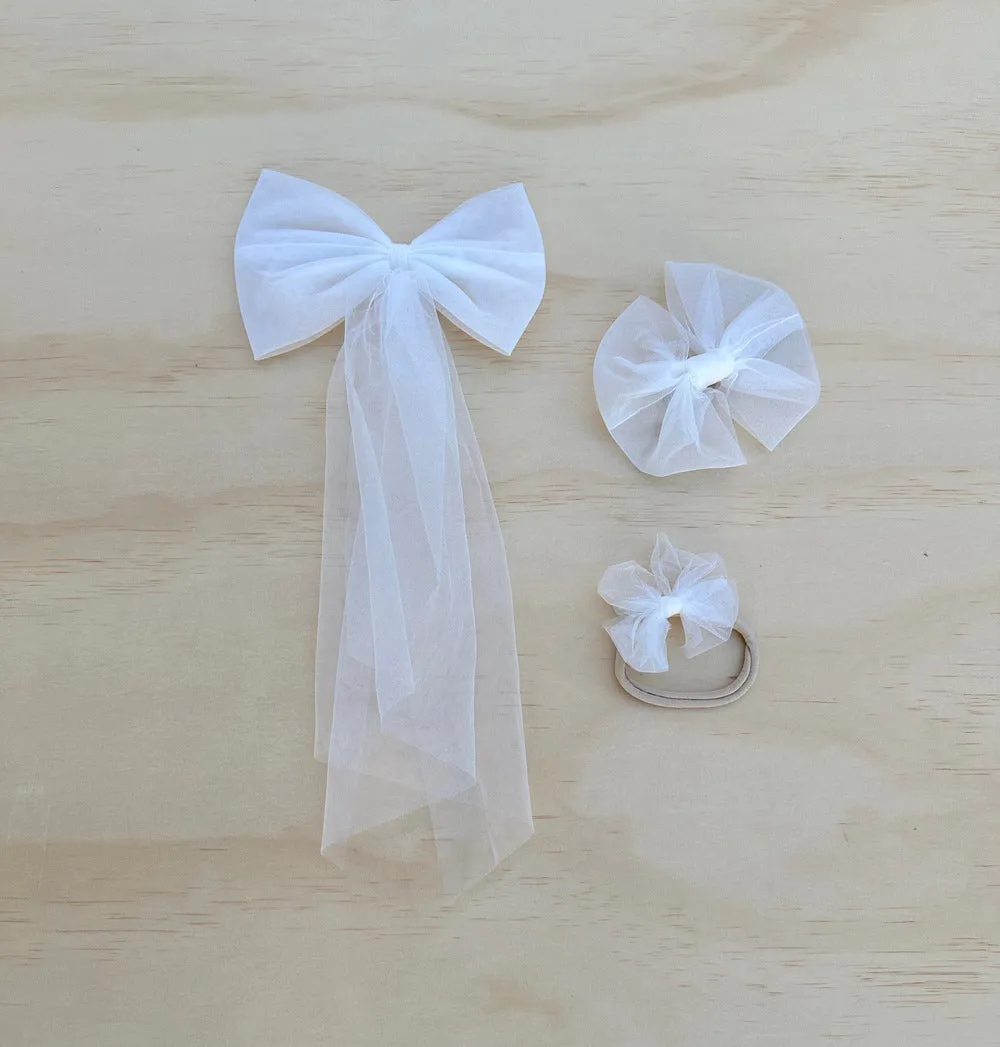 Ivory Tulle Bow