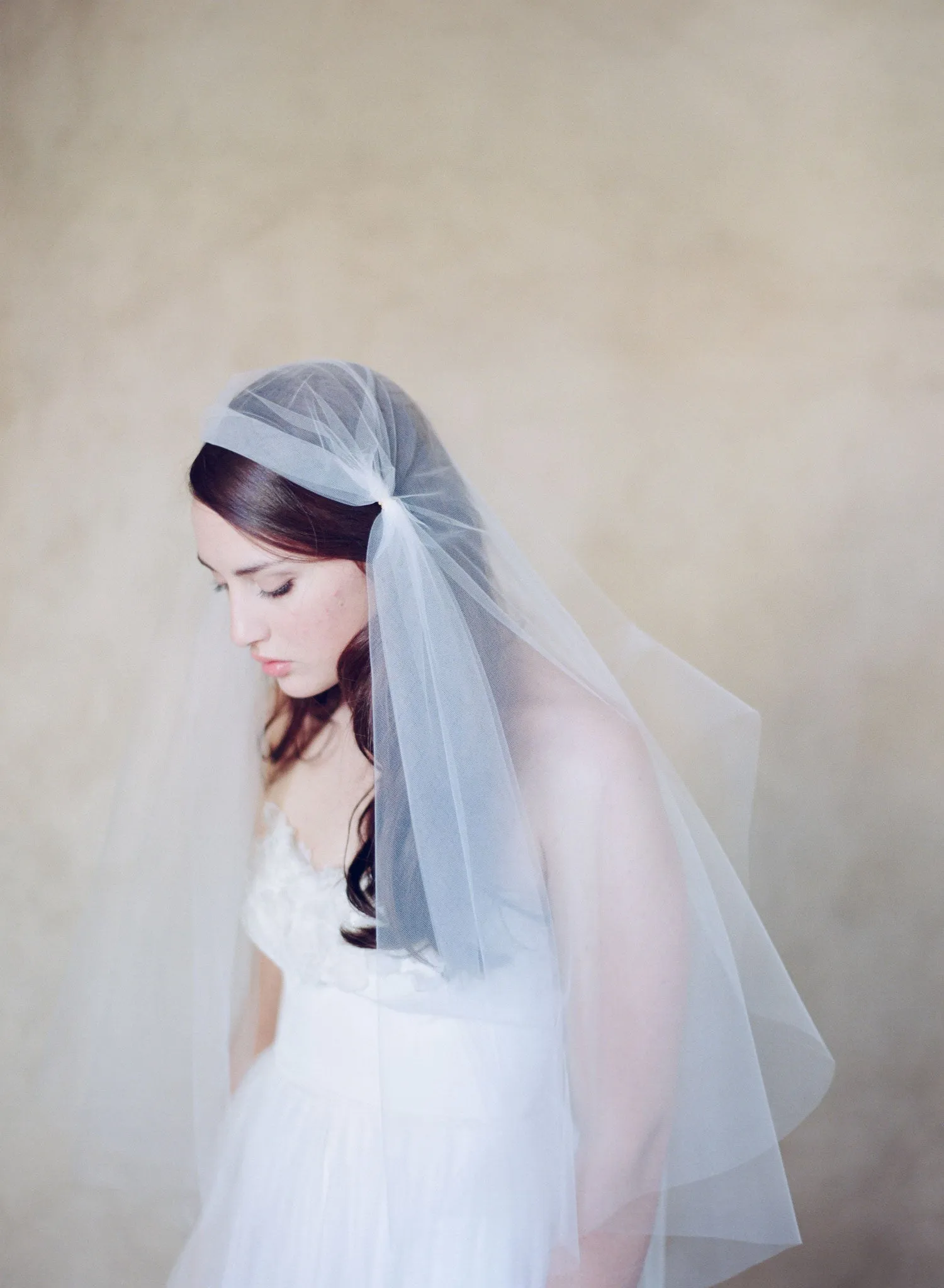 Juliet fingertip, chapel, and cathedral length veil with blusher - Style #566