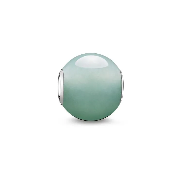 KARMA BEAD - STERLING SILVER AVENTURINE GREEN BEAD