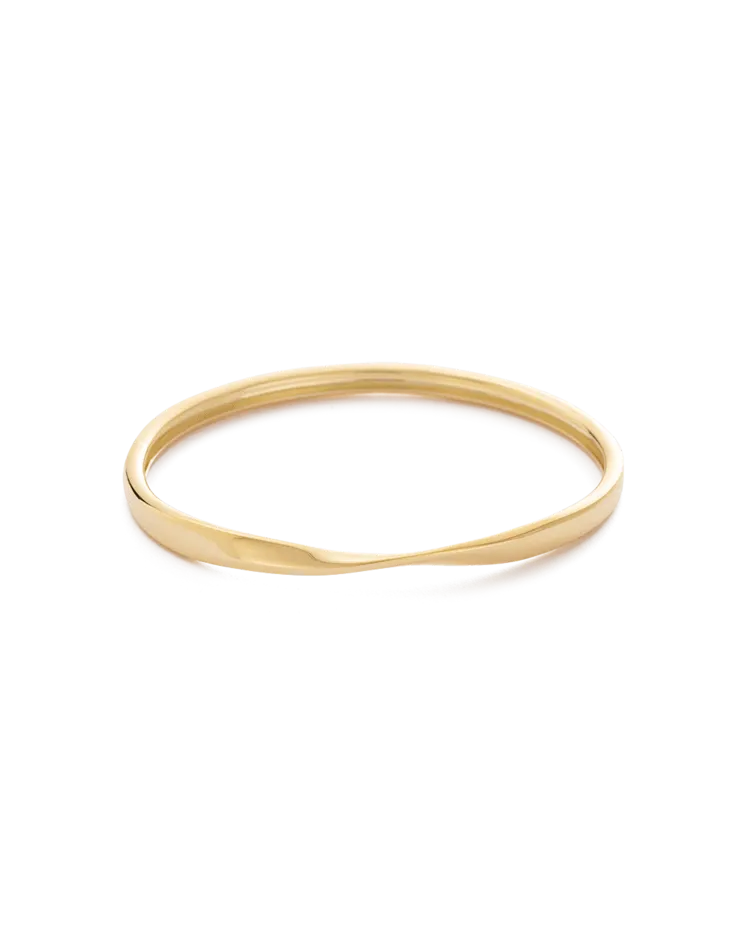 Kirstin Ash Fold Bangle, Gold