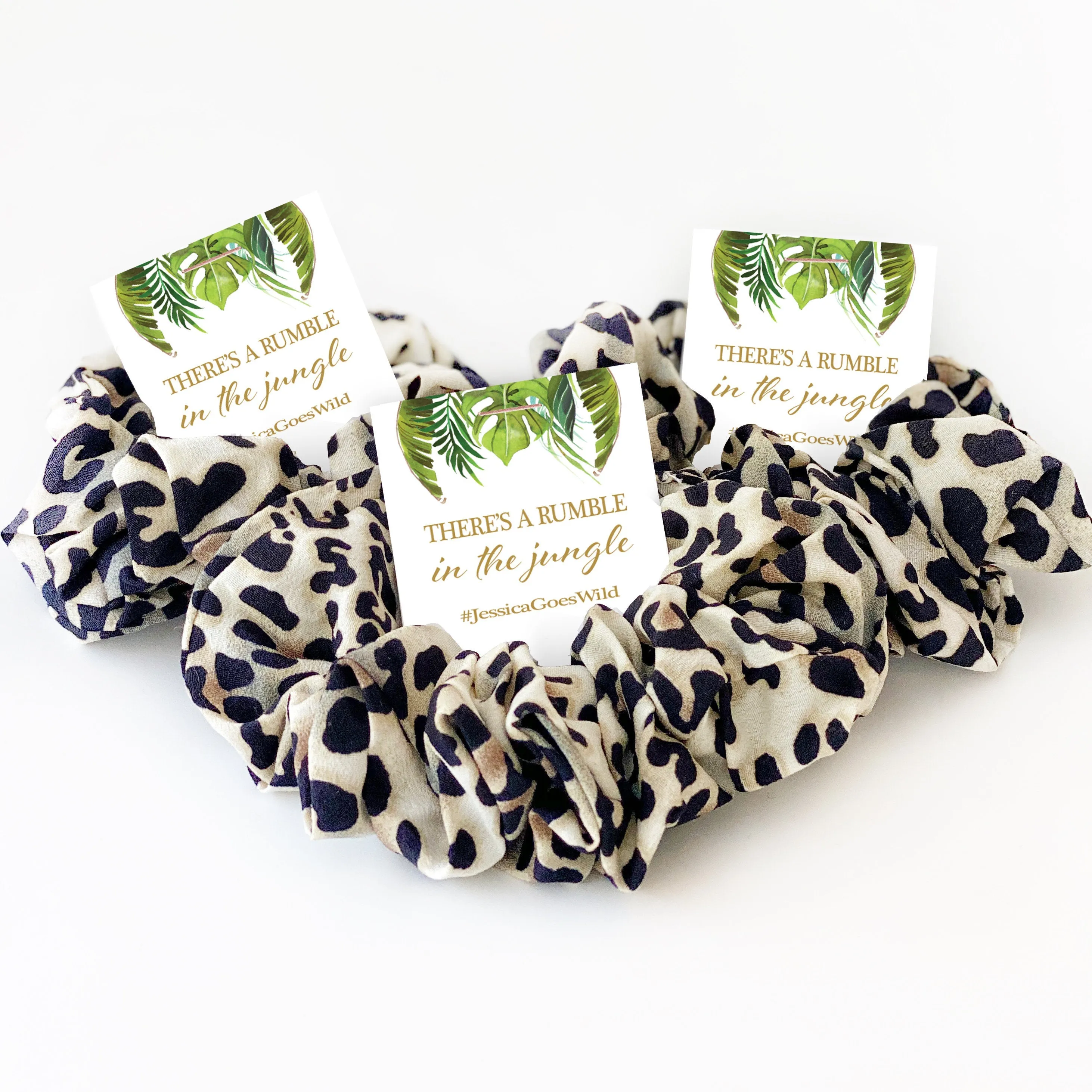 Leopard Print Bachelorette Party Favors, There's a Rumble In The Jungle, Hair Scrunchies