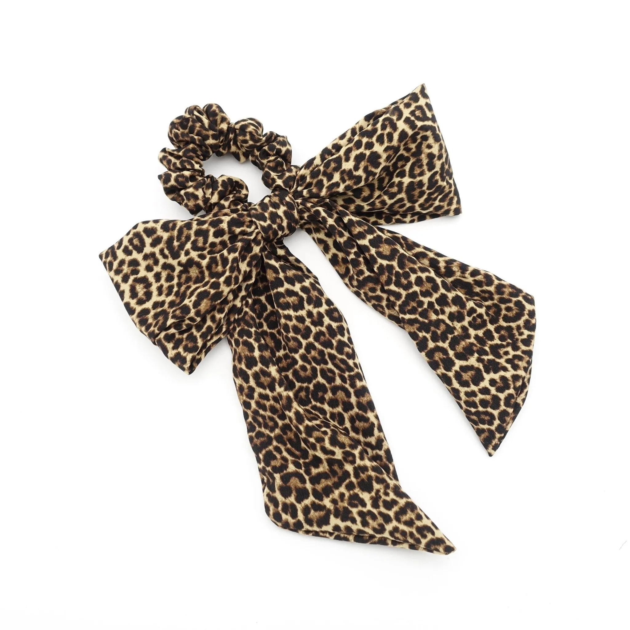 leopard print bow knot scrunchies sexy knot women hair elastic scrunchy