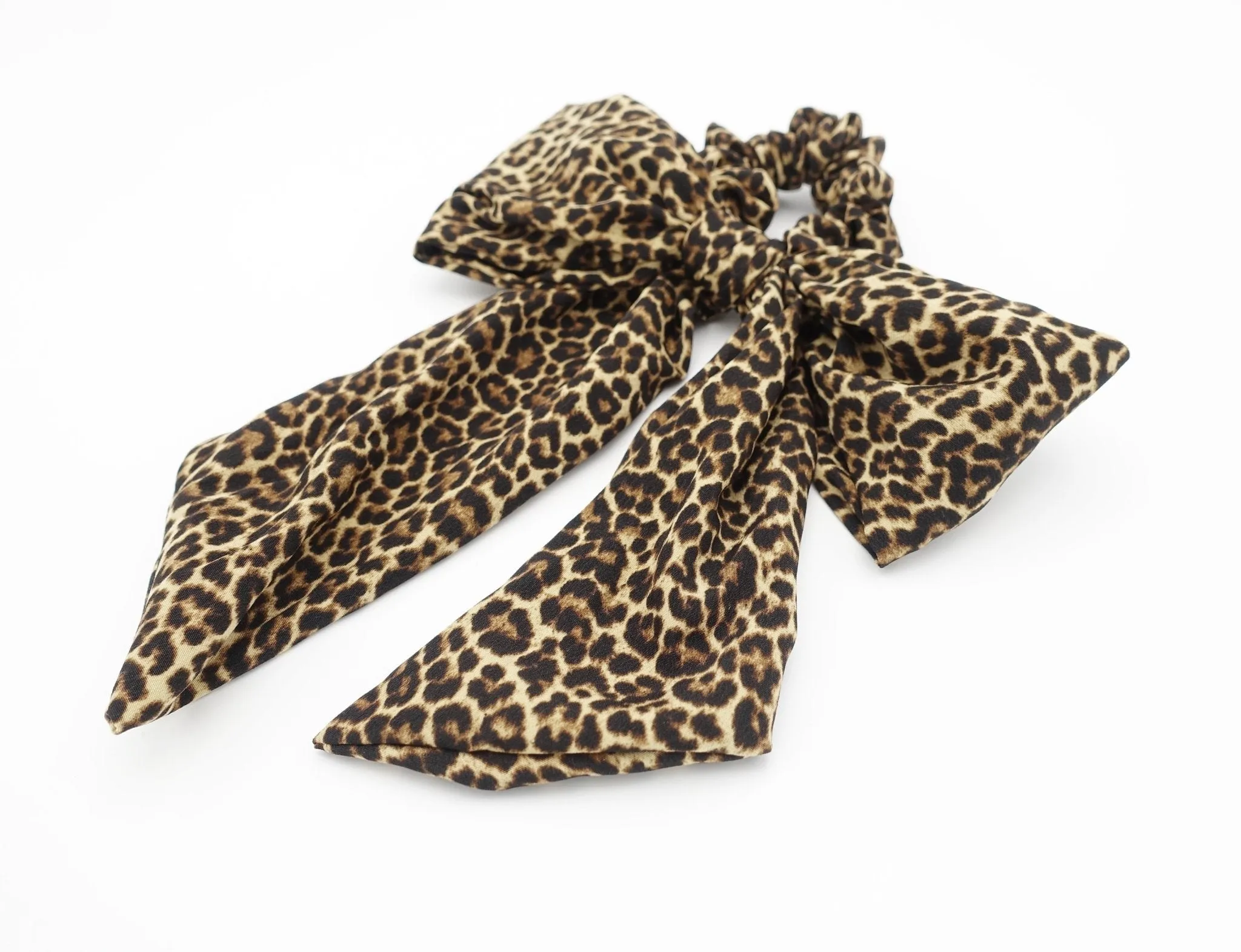 leopard print bow knot scrunchies sexy knot women hair elastic scrunchy