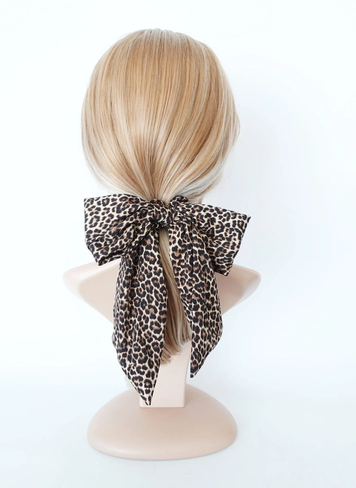 leopard print bow knot scrunchies sexy knot women hair elastic scrunchy