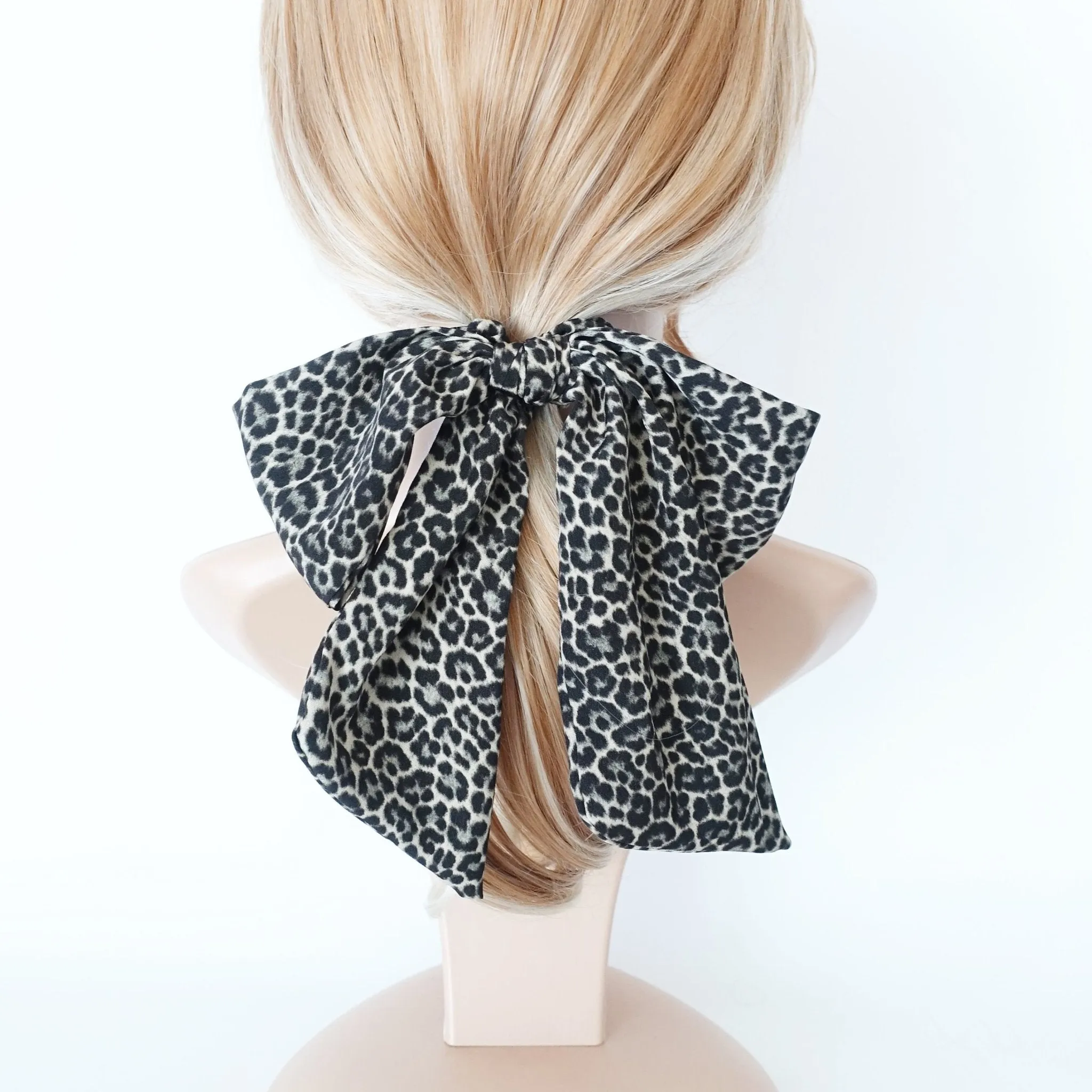 leopard print bow knot scrunchies sexy knot women hair elastic scrunchy
